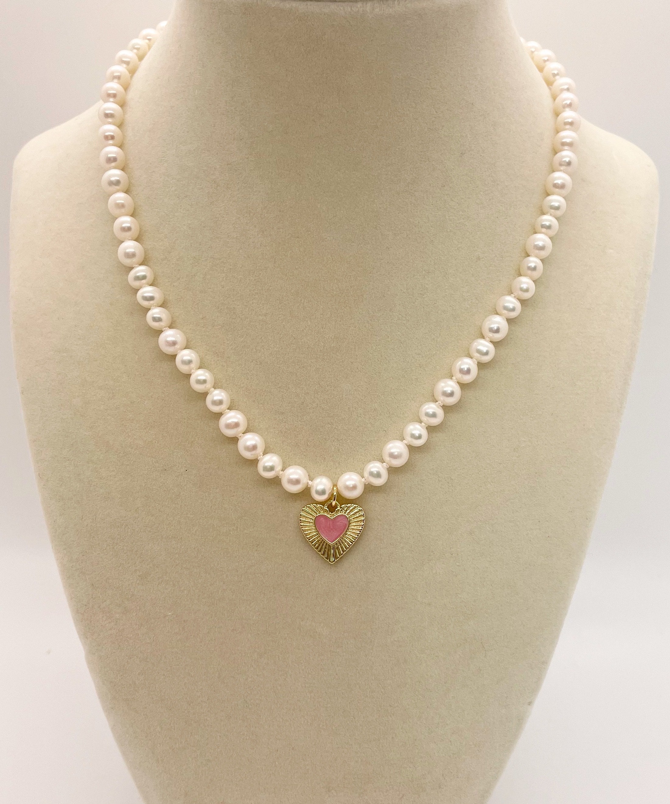 Pearl and Heart Choker