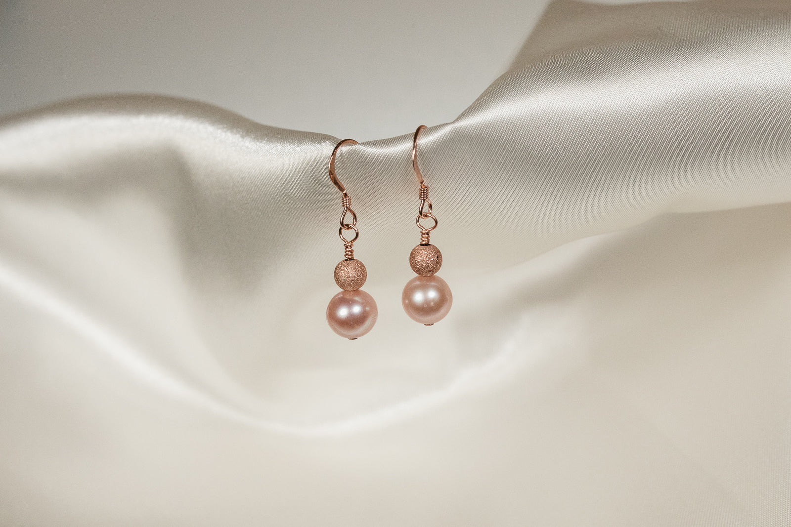 Natural Pink Pearl Drop Earrings