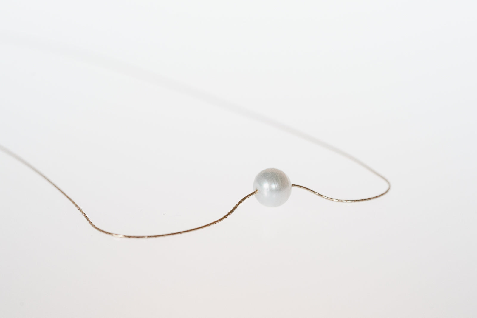 Floating Pearl Necklace on Rose Gold