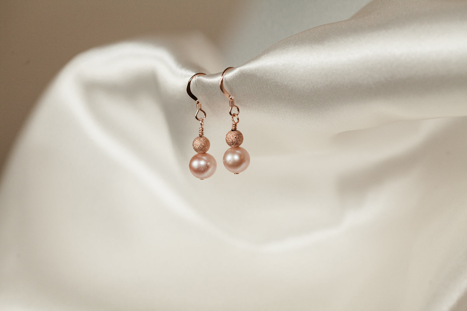 Natural Pink Pearl Drop Earrings