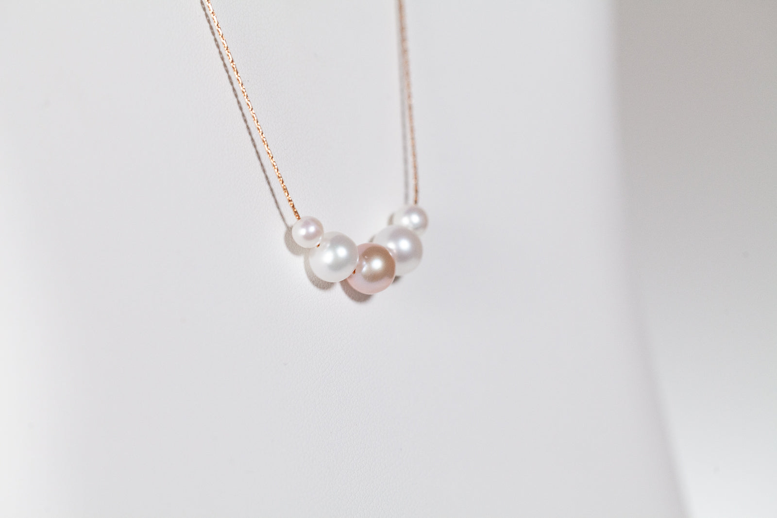 Graduated Floating 5 Pearl Necklace
